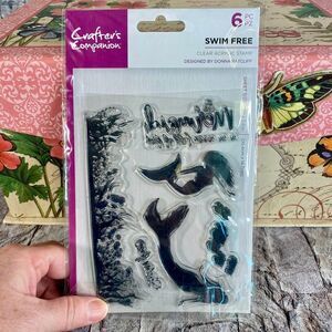 Crafter's Companion Clear Acrylic Swim Free 6 Pieces Handmade Cards Scrapbooking